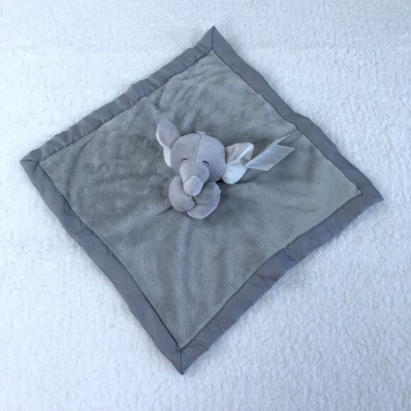 Carters Gray Elephant Security Blanket Lovey Satin Trim NWT - Picture 1 of 4